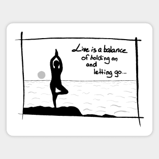 Girl doing yoga with a quote Magnet